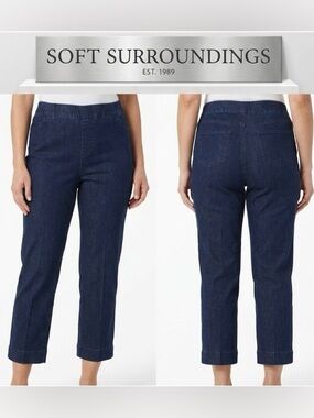 Soft Surroundings High Waist Tummy Control Pull On Stretch Ankle Jeans 2X